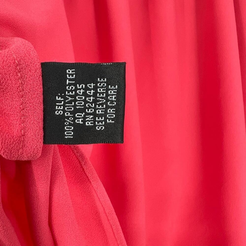 Nicole Miller Artelier Ruffle Sleeve Off the Shoulder‎ Blouse Coral M - Picture 9 of 10